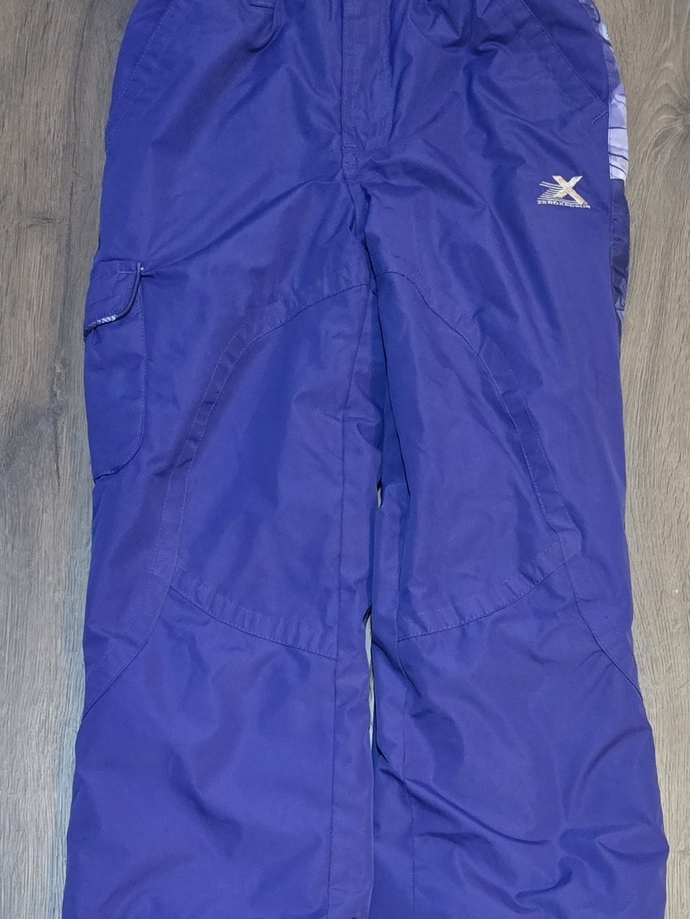 ZeroXposur Girls Purple Floral Snow Ski Pants Elastic Waist Pockets Size 7/8